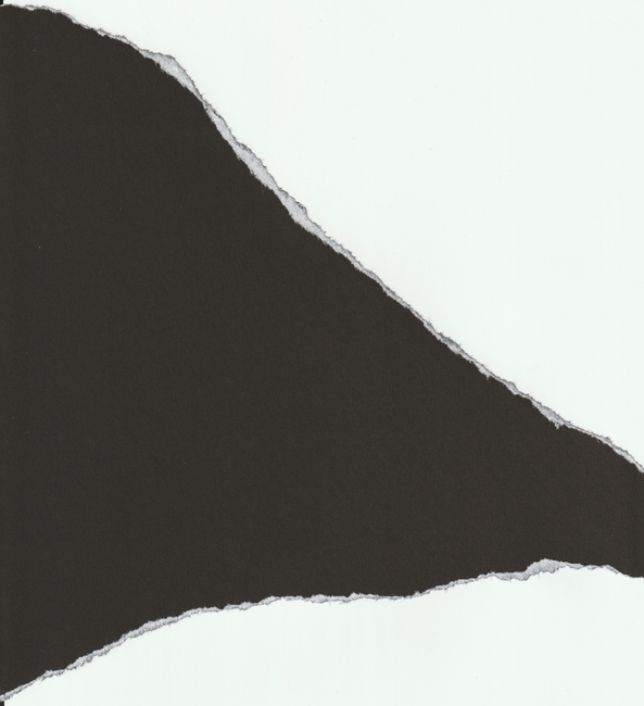 Creative abstract artwork featuring torn black and white paper with sharp edges.